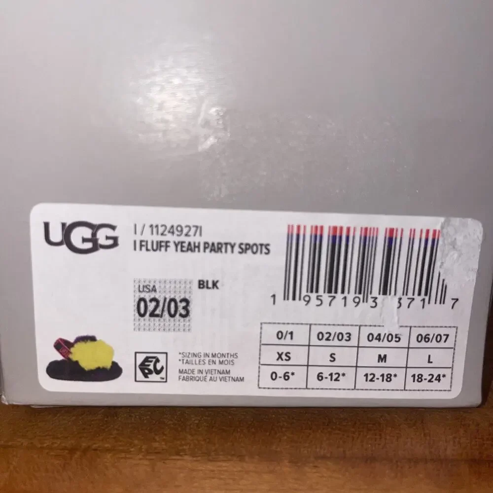 Girl's Slippers UGG Kids Fluff Yeah Party Spots 2/3 6-12 Month (Infant)